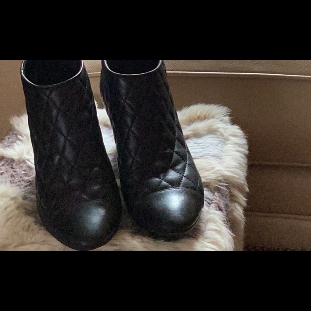 CHANEL Black Quilted Ankle Booties